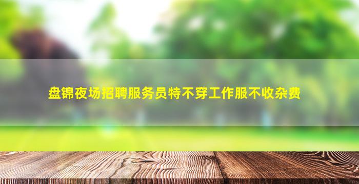 盘锦夜场招聘服务员特不穿工作服不收杂费